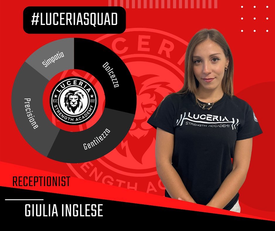 Giulia Inglese, receptionist della Luceria Strength Academy