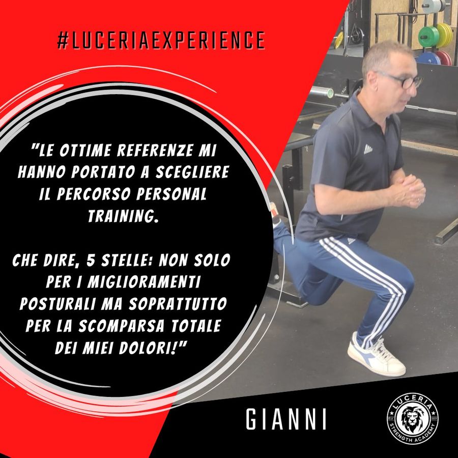 Testimonianza di Gianni: con il percorso di personal training ha ottenuto miglioramenti posturali e la scomparsa totale dei suoi dolori.